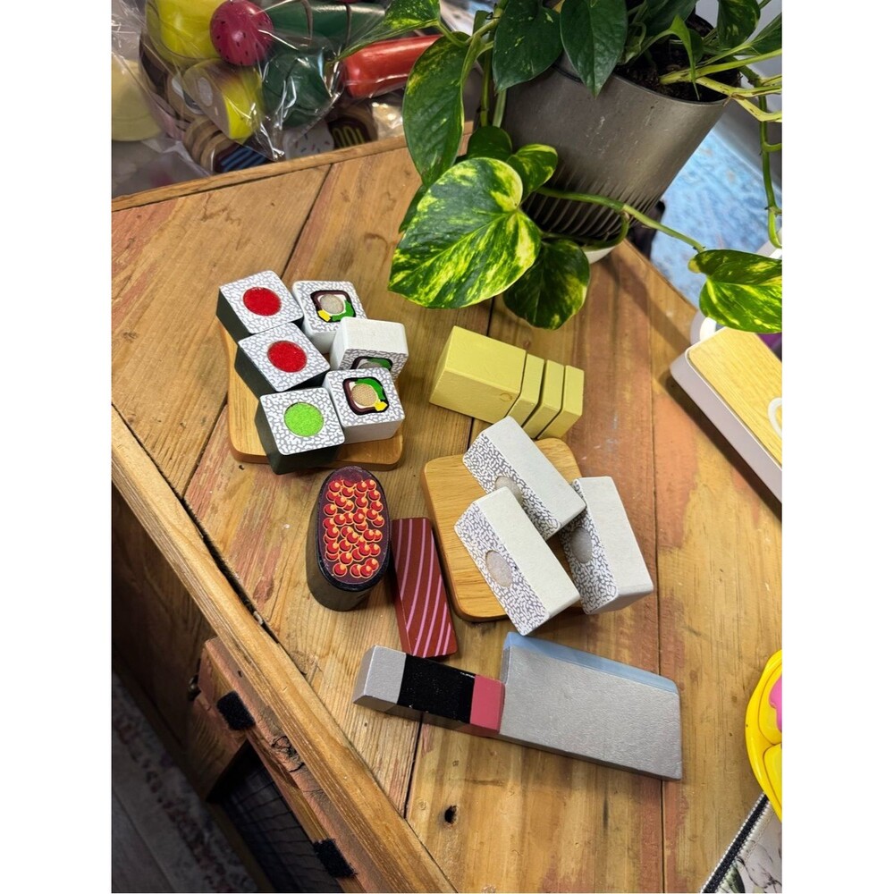Wooden Toy Sushi Playset - Colorful Pretend Food